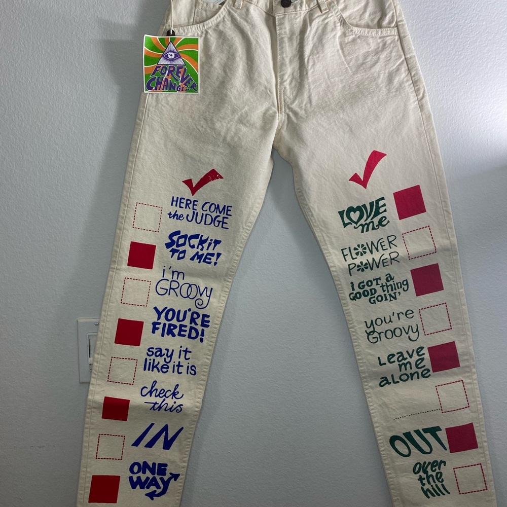 New LEVI'S VINTAGE Ltd Ed 50th Anniv Summer of Love SPIKE CANVAS Jeans LVC NWTs